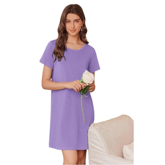 Ekouaer Nightgown Short Sleeve Nightshirt NWT Size Large - Picture 1 of 3